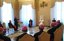 POPE LISTENS AS ARCHBISHOP DOLAN SPEAKS DURING MEETING WITH US BISHOPS FROM NEW YORK ON 'AD LIMINA' VISITS