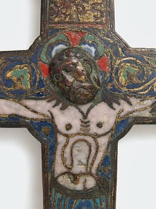 Processional Crucifix, ca. 1150, Possibly made in Santo Domingo de Silos, Spain, Champlevé enamel, copper-gilt, Gift of George Blumenthal, 1941. Photo Credit: http://www.metmuseum.org/Collections/search-the-collections/467727?rpp=20&pg=1&rndkey=20130821&ft=*&what=Enamels|Crosses&pos=7.